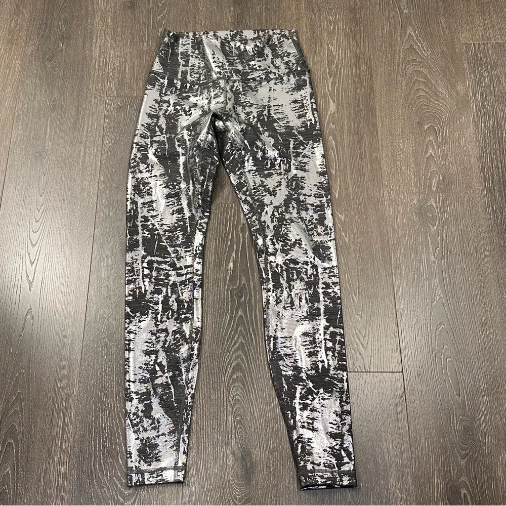 Lululemon Wunder Under Brindle Foil Tights Sz 6 - Picture 3 of 7